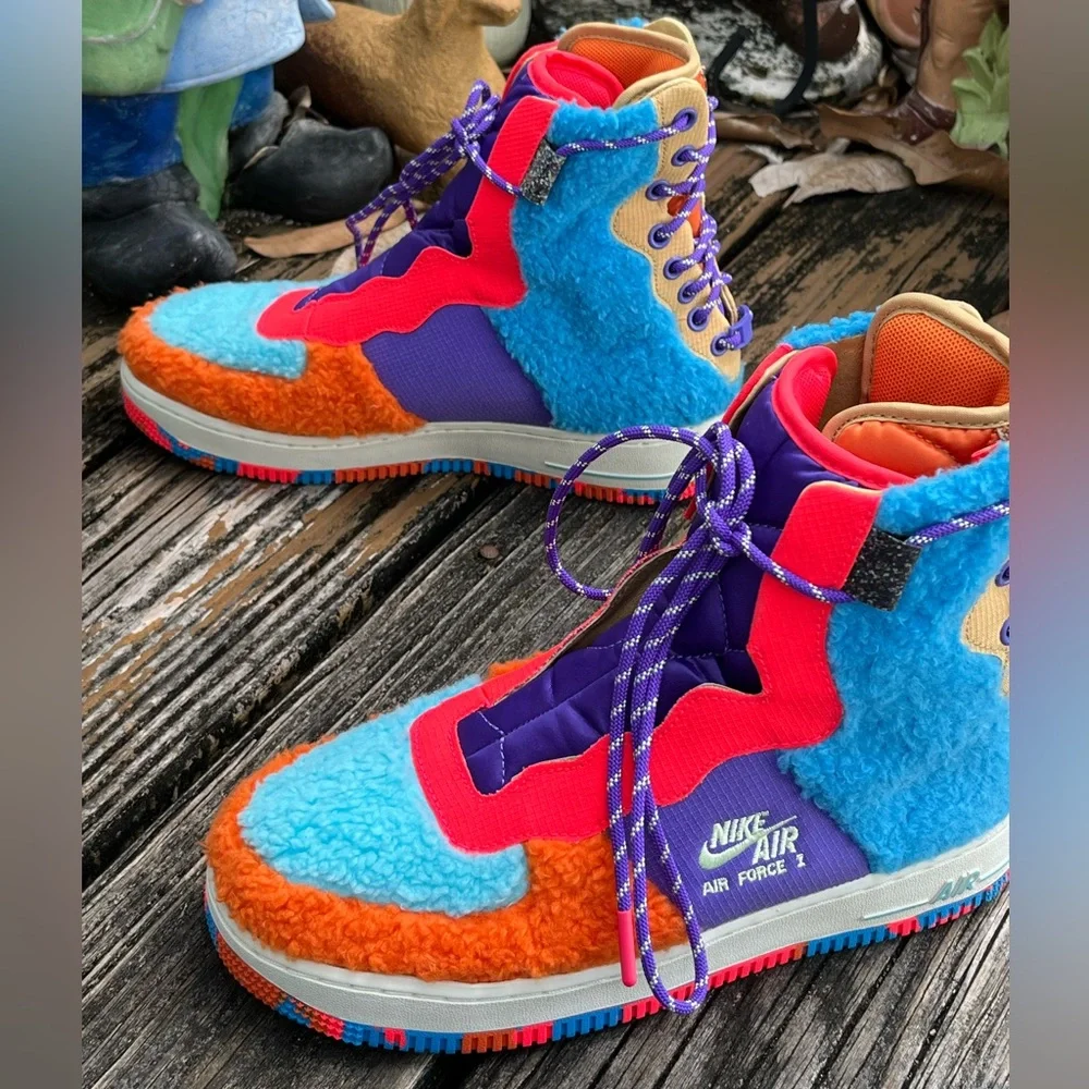 Nike Air Force 1 Rebel XX Sneakers Sz 8 EU 39 Blue Orange Red Sail Spirit Purple - Picture 3 of 6